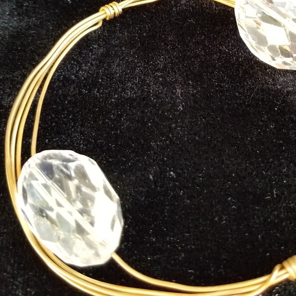 Susan Hanover 2 clear stones bangle bracelets. 2 - Picture 2 of 4